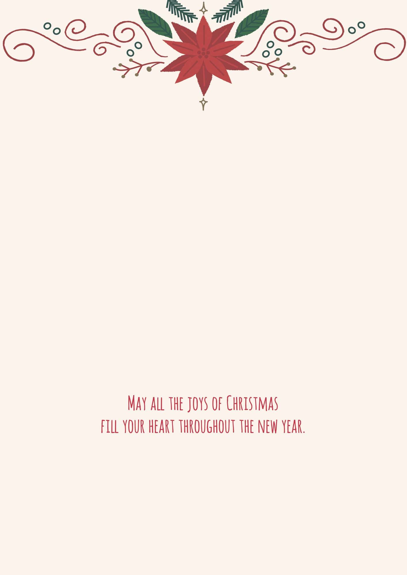 Christmas card with decorative elements and text on a white background
