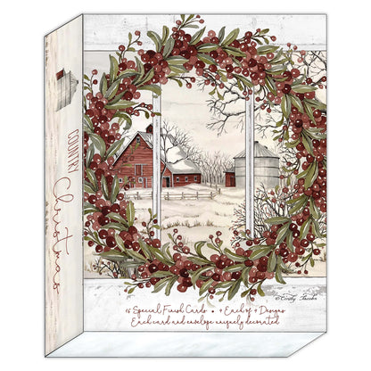 Country Christmas - Boxed Christmas Card Assortment 16 Cards and Envelopes