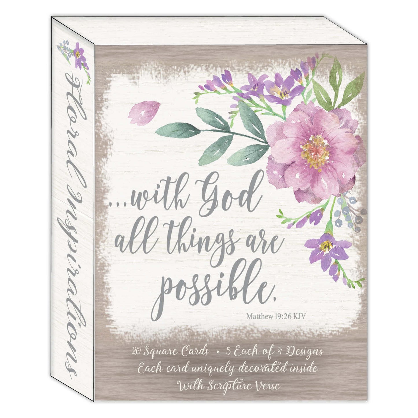Floral Inspirations - Boxed Note Card Assortment - 20 Cards & 20 Envelopes