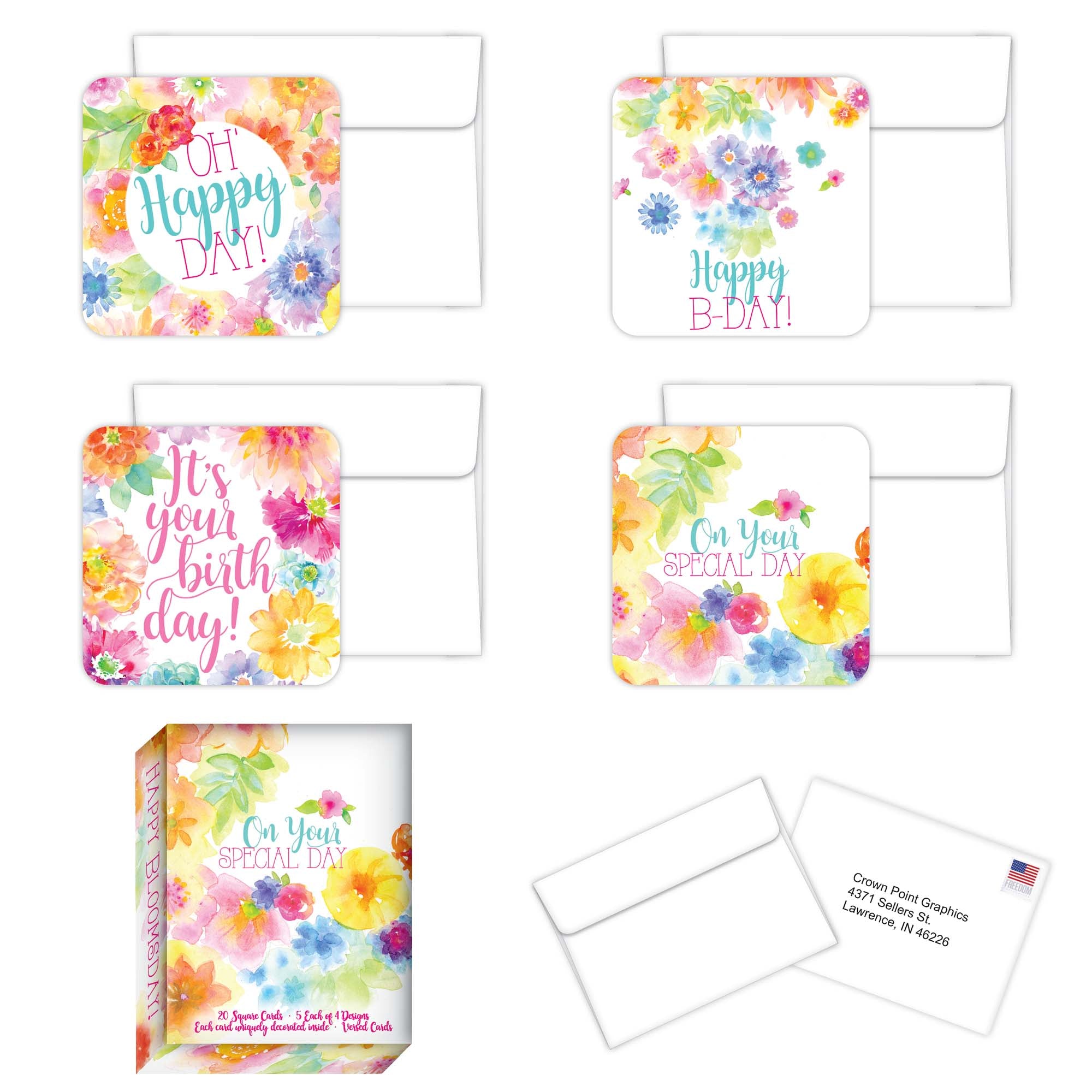 Happy Bloomsday | Square Birthday Cards by Crown Point Graphics