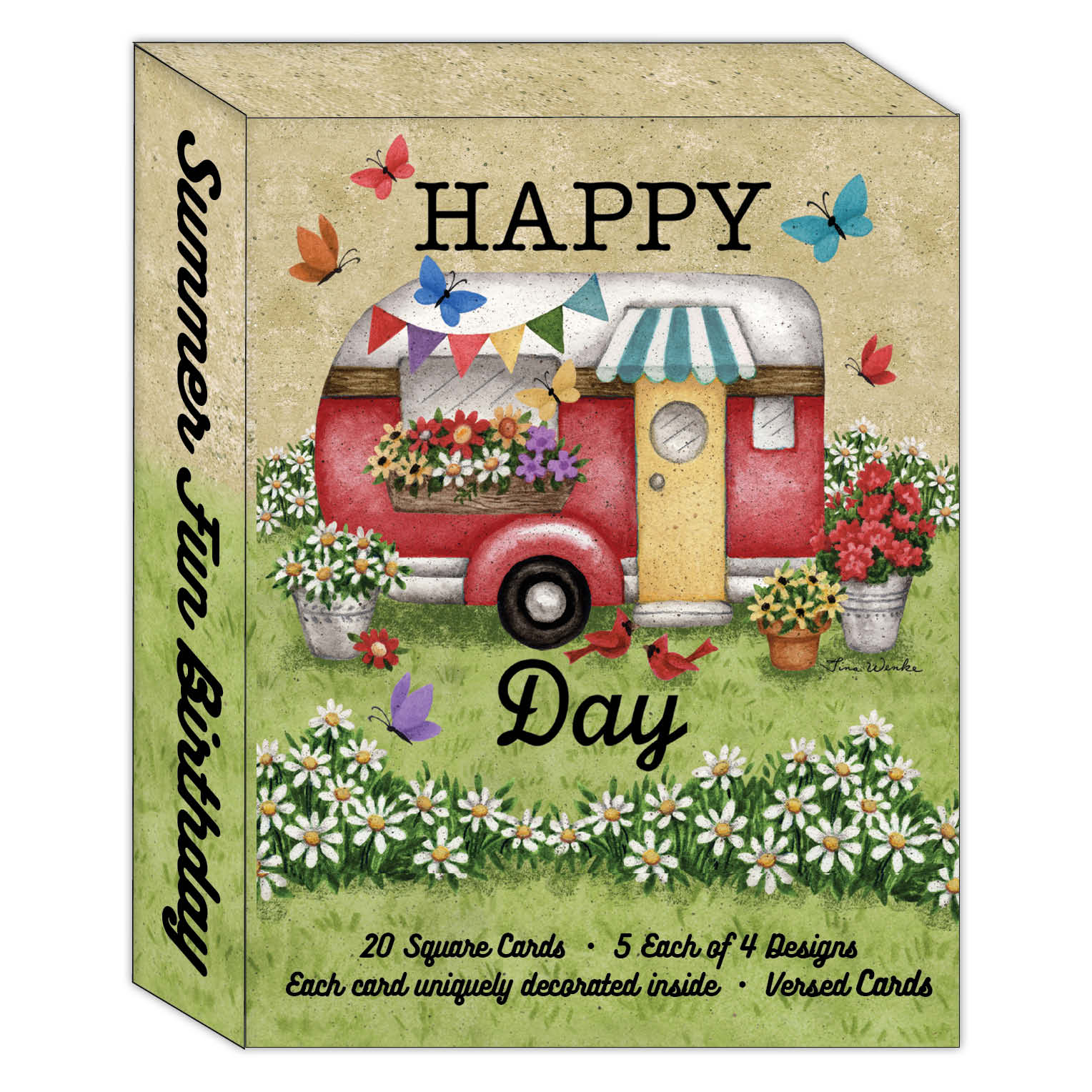 Summer Fun Birthday - Assorted Birthday Cards, Box of 20