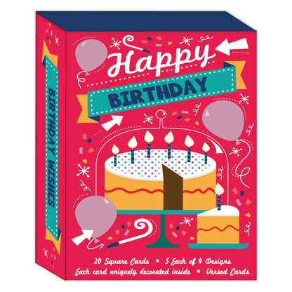 Birthday Wishes - Assorted Birthday Cards, Box of 20