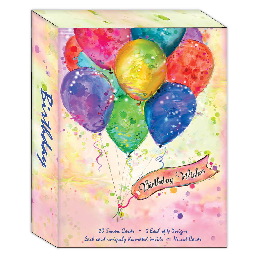 Birthday by Connie Haley - Boxed Birthday Card Assortment - 20 Cards & 20 Envelopes