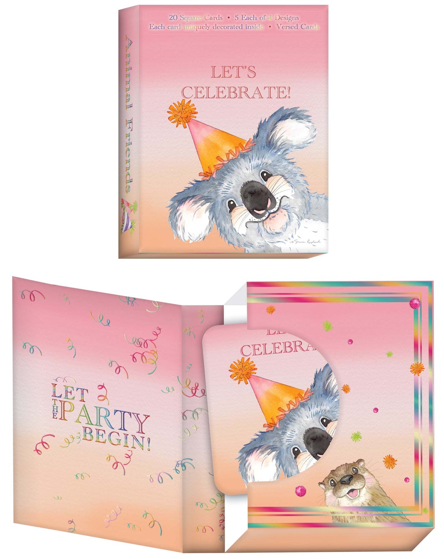 Animal Friends - Boxed Birthday Card Assortment of 20 Cards and Envelopes