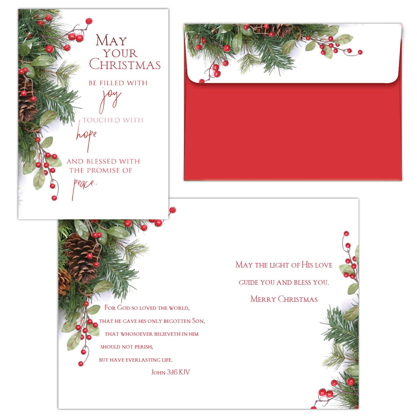 Boxed Christmas Cards- Christmas Garland I- 30 Cards & Envelopes