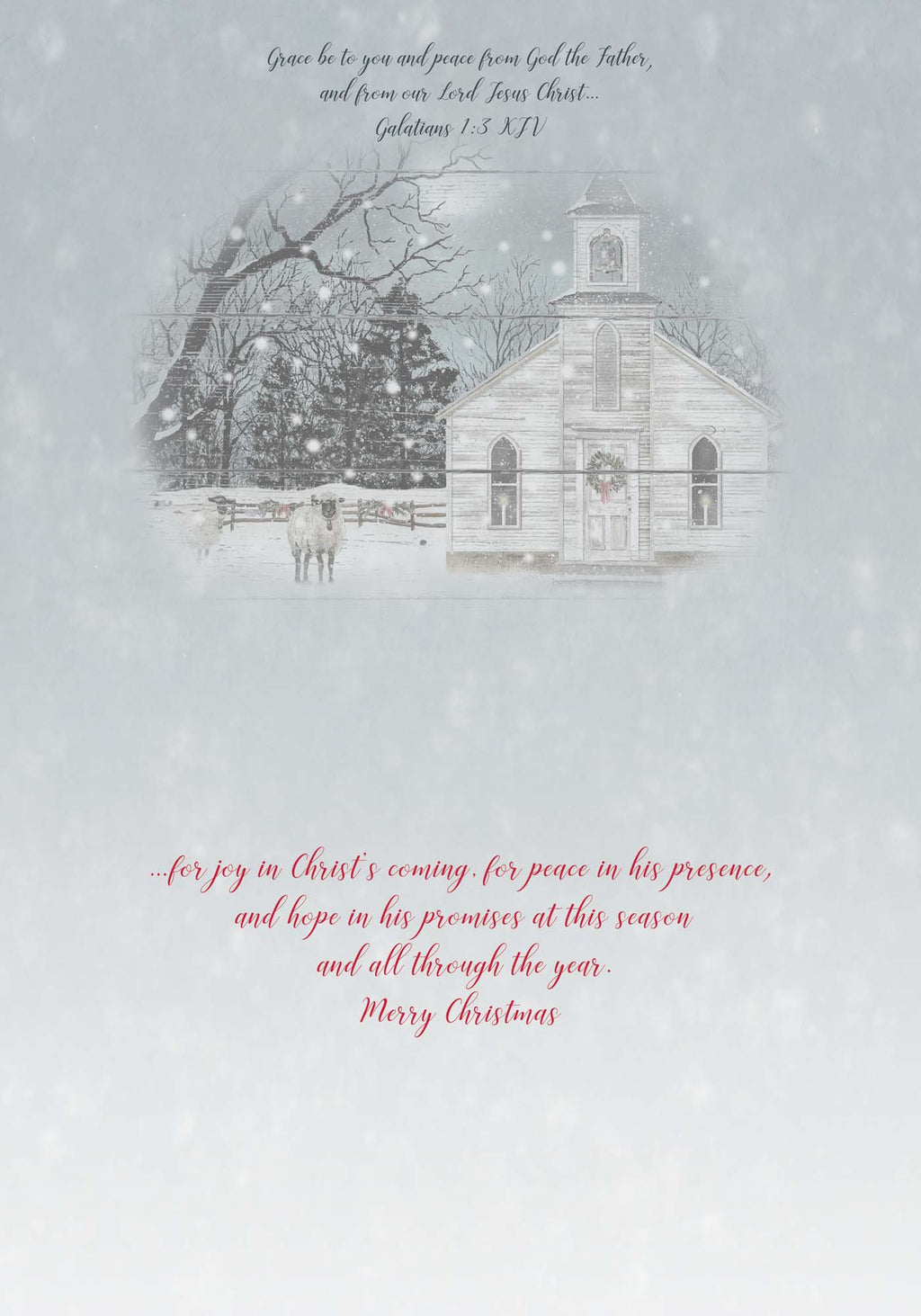 Boxed Christmas Cards- Country Church Scene, 30 Cards and Envelopes