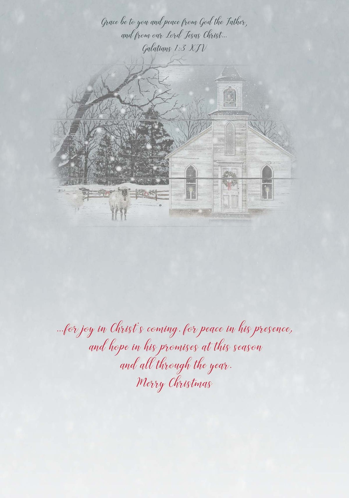 Boxed Christmas Cards- Country Church Scene, 30 Cards and Envelopes