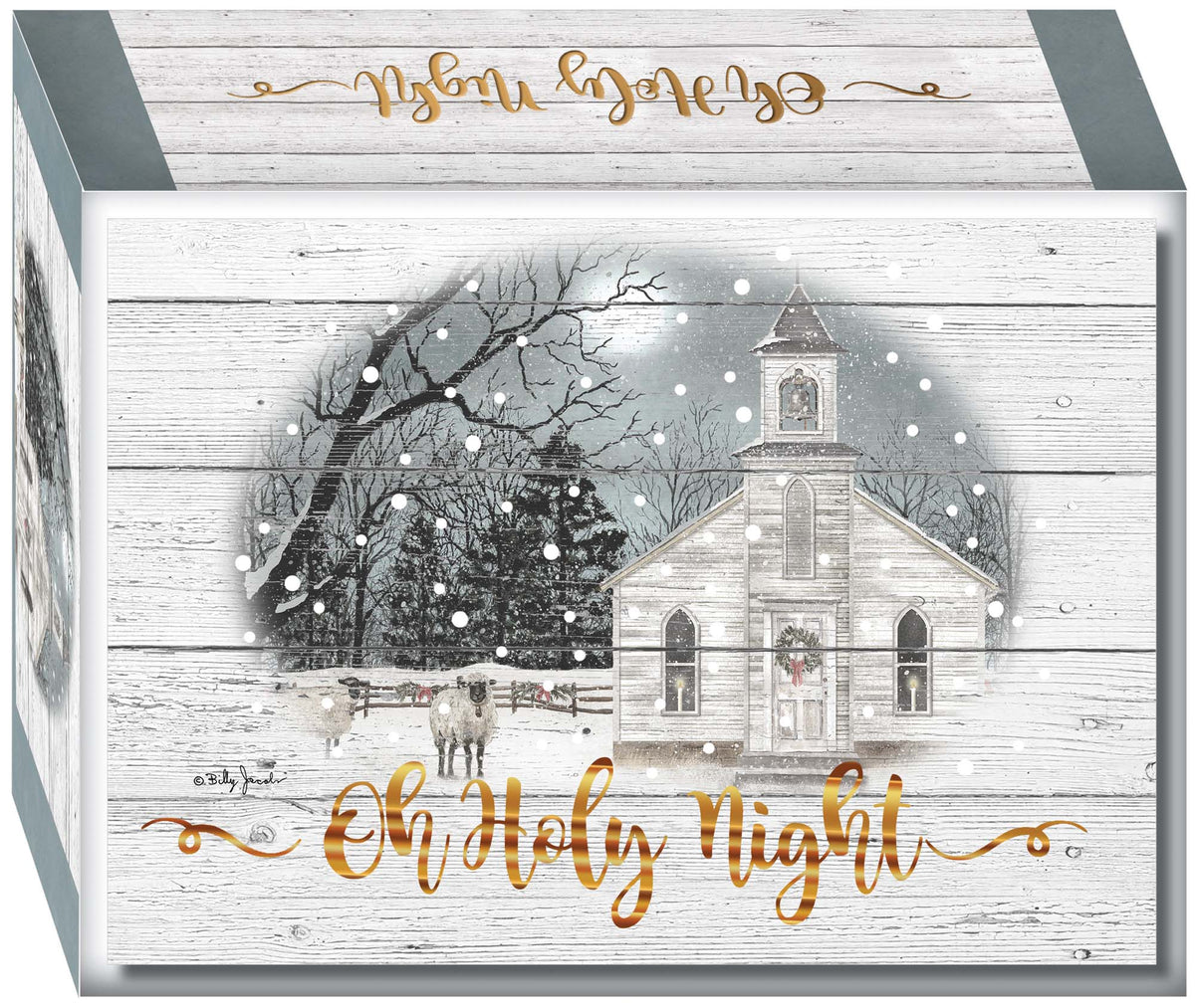 Boxed Christmas Cards- Country Church Scene, 30 Cards and Envelopes