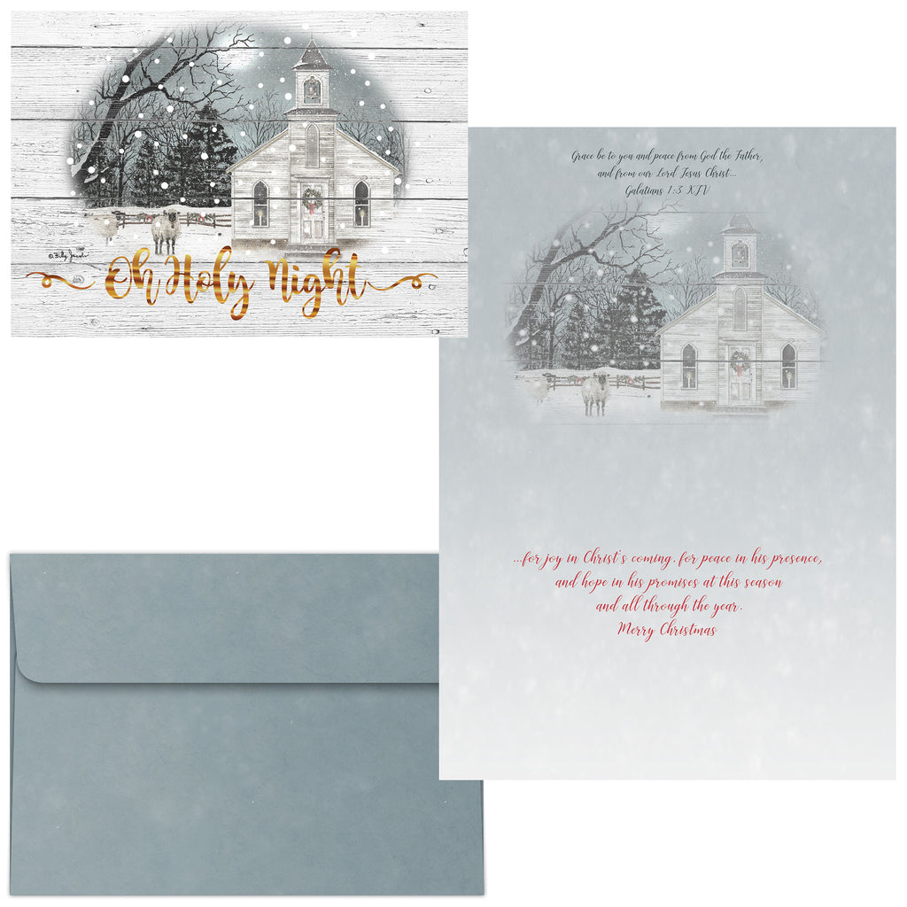 Boxed Christmas Cards- Country Church Scene, 30 Cards and Envelopes