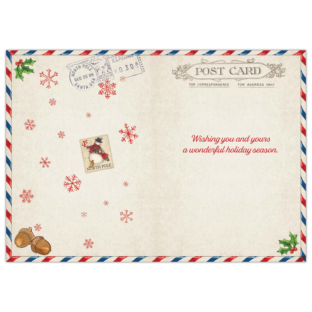 Squirrel Postcard - 16 Boxed Christmas cards with matching envelopes