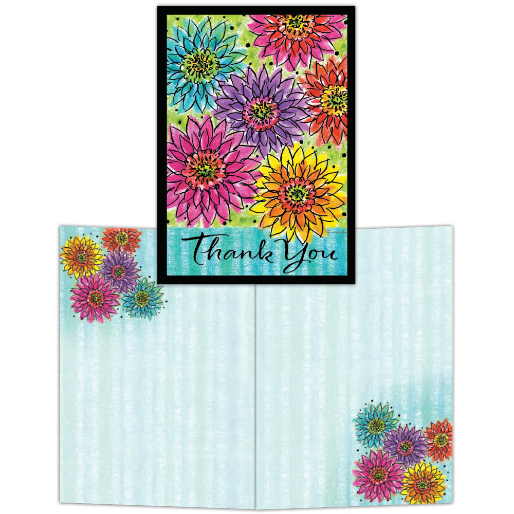 Gerbera Daisies - Boxed Blank Thank You Cards -15 Cards & Envelopes