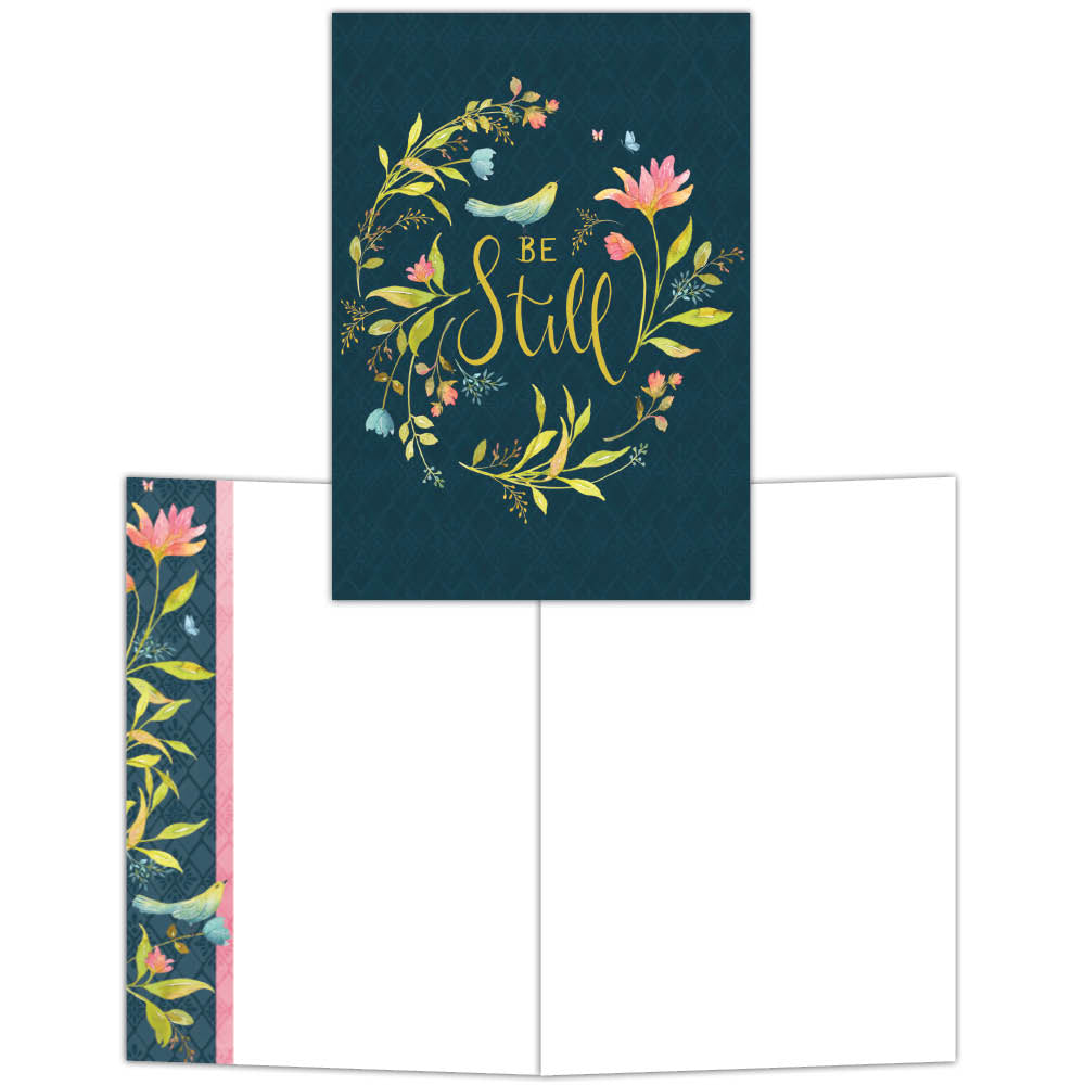 Be Still with Floral Wreath - Boxed Blank Note Cards 

