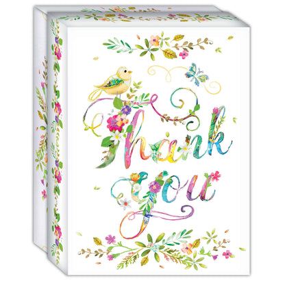 Frilly Floral Thank You - Boxed Notecards -15 cards and envelopes