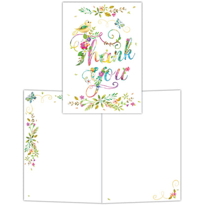 Frilly Floral Thank You - Boxed Notecards -15 cards and envelopes