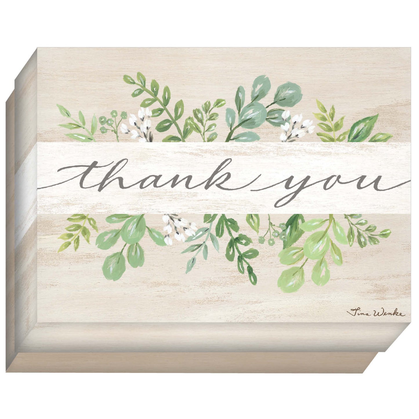 Thank You with Greenery - Boxed Thank You Notecards -15 cards and envelopes