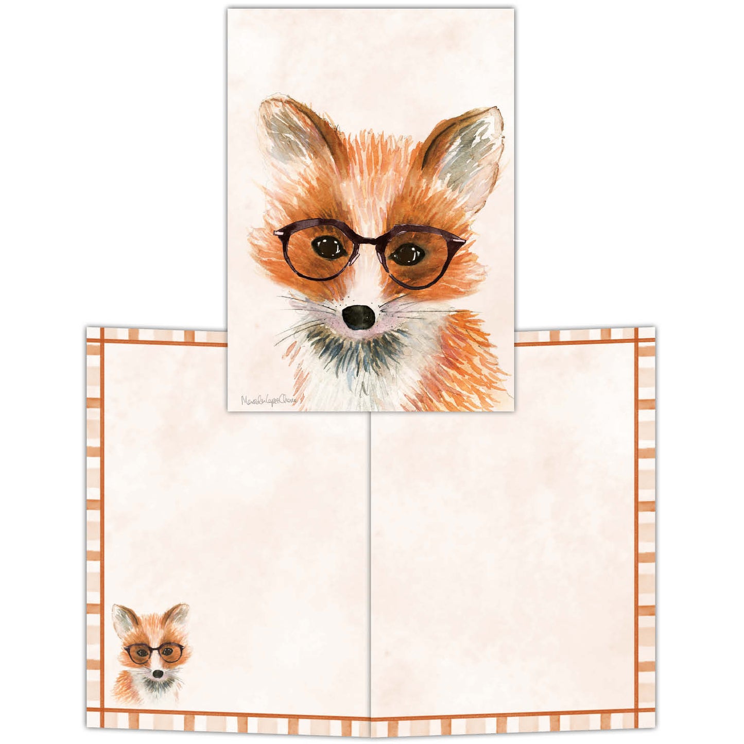 Fox in Glasses - Boxed Note Cards 15 Cards and Envelopes