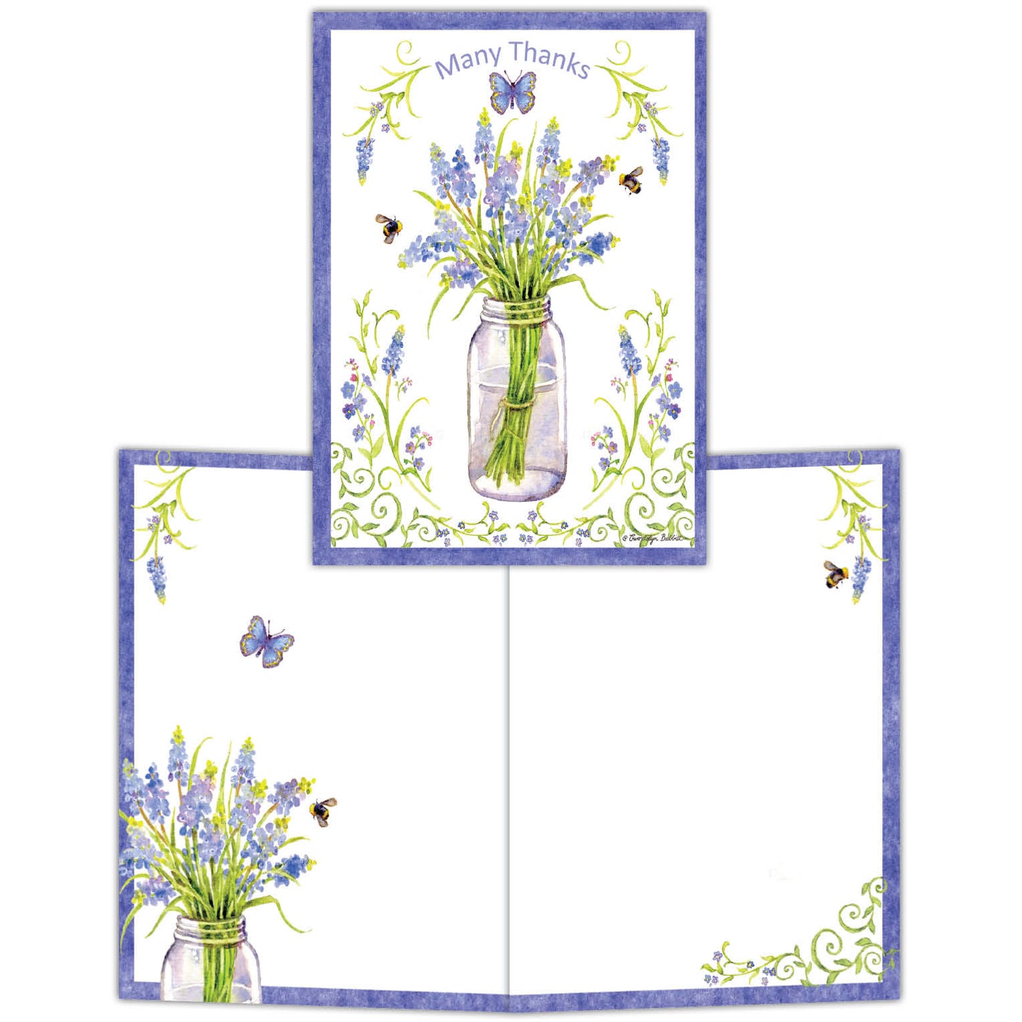 Garden Bee Happy -15 boxed notecards and envelopes