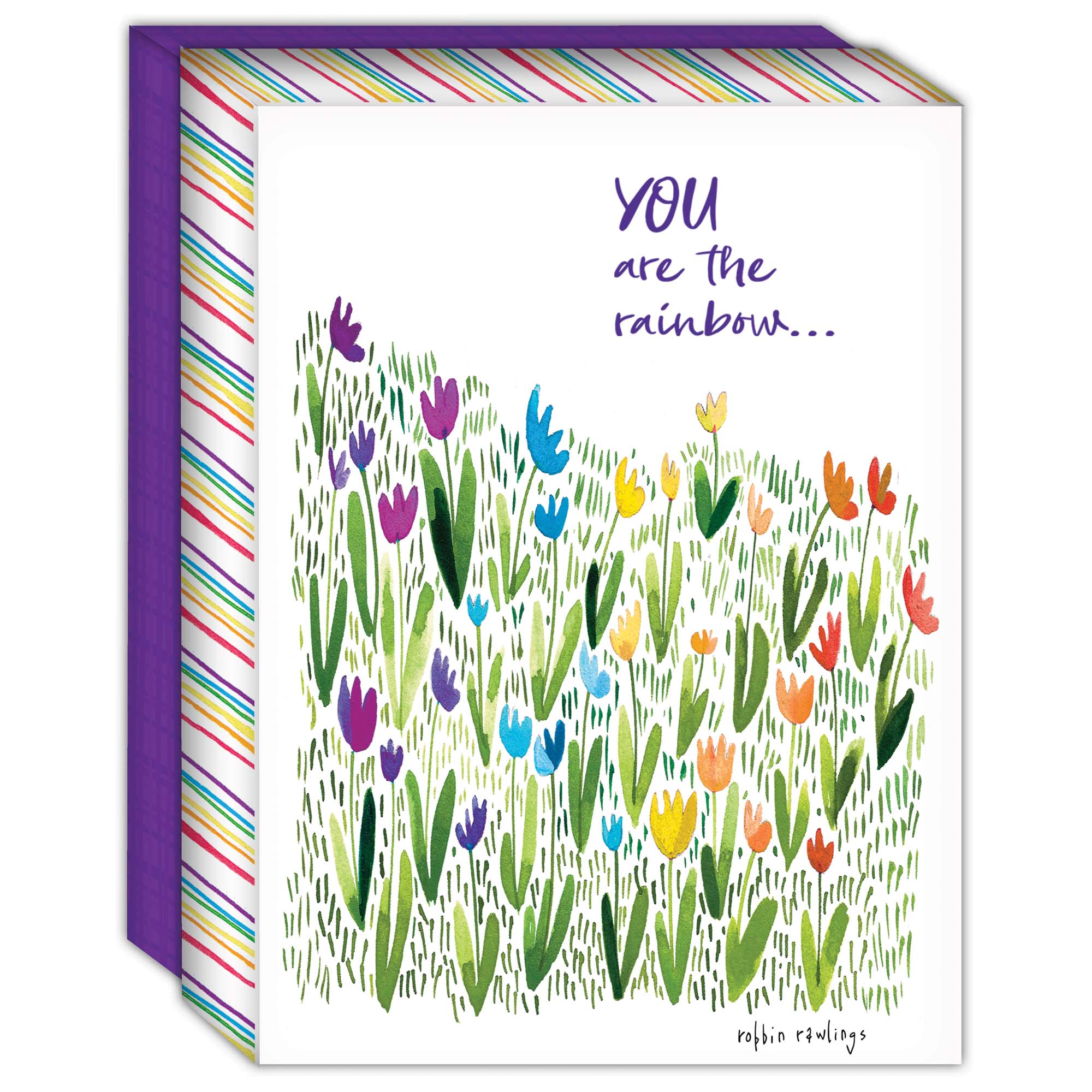 Rainbow Flowers | Encouragement Boxed Notecards – 15 Premium Cards