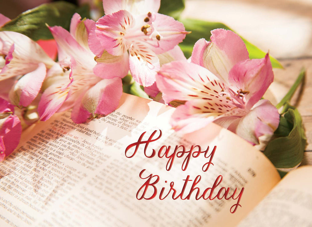 Christian Birthday Cards by Shared Blessings - Bibles and Flowers, 12 Cards and Envelopes