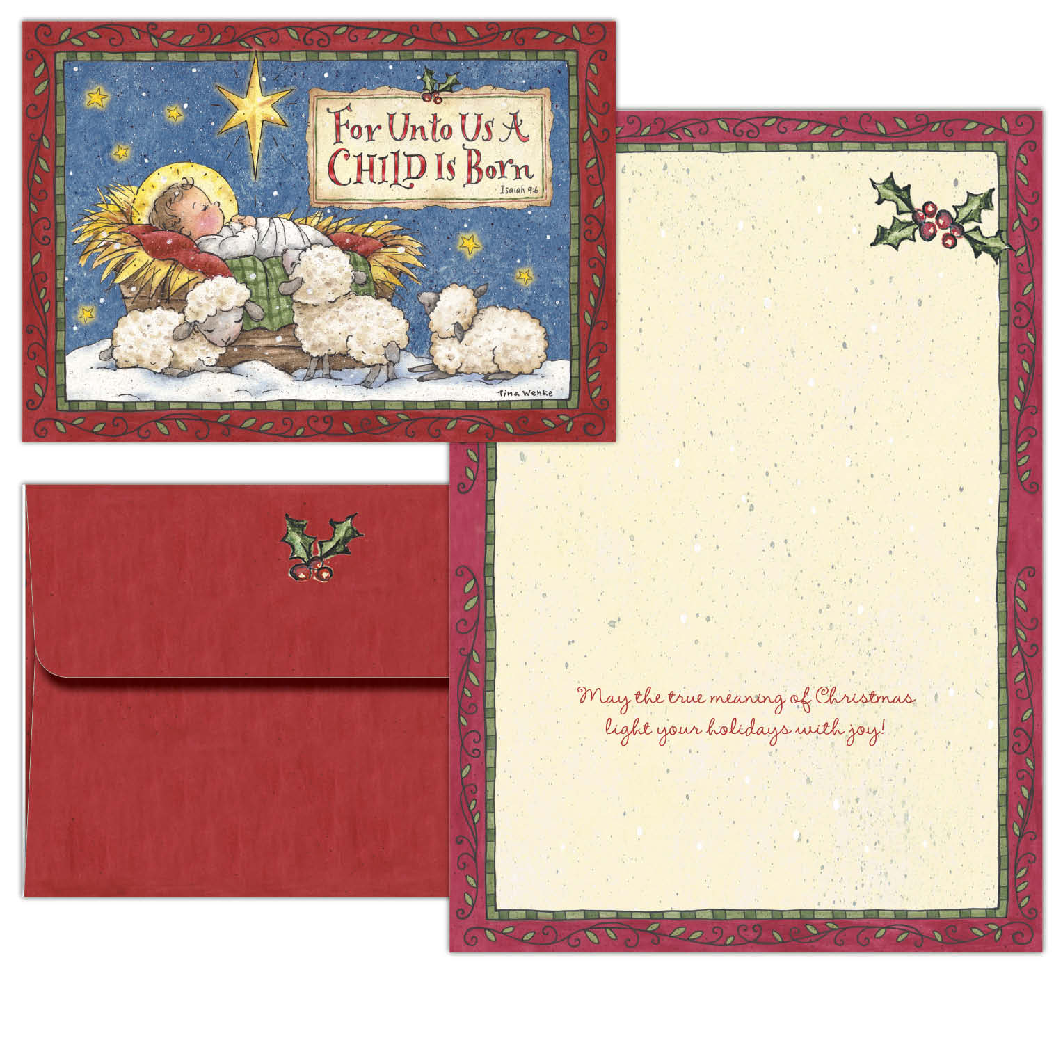 For Unto Us a Child is Born - 26 Special Finish Boxed Christmas Cards