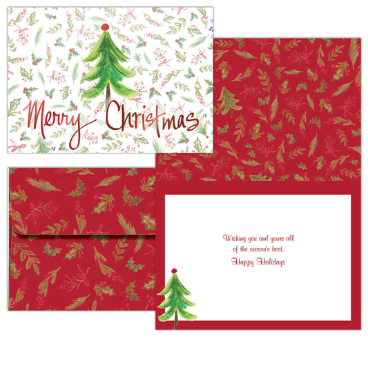 Christmas Garnish - 26 Special Finish Boxed Christmas Cards
