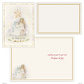 Set of Christmas cards with angel illustrations and text on a white background