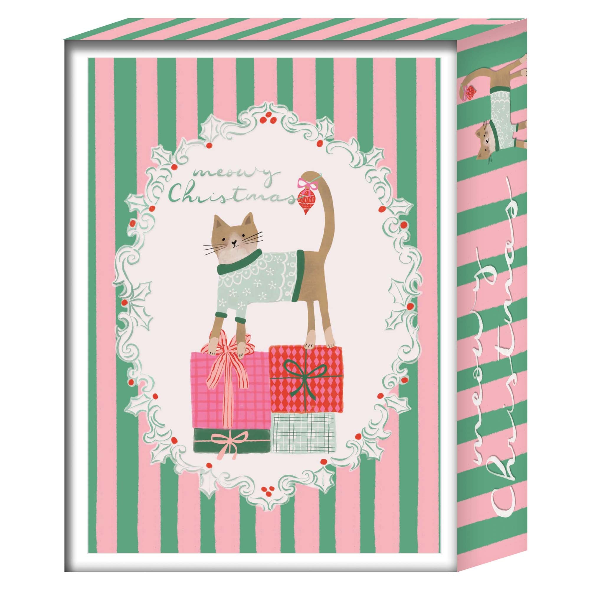 Christmas Cat Boxed Christmas Cards by Crown Point Graphics
