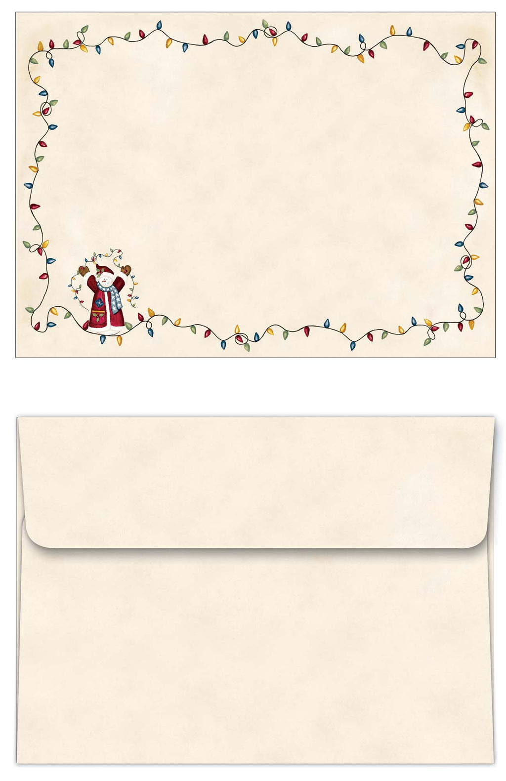 Snowman with String of Lights -30 Boxed Christmas Cards