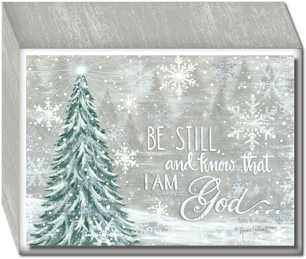 Be Still Christmas Tree-  30 Boxed Christmas Cards and Custom Envelopes