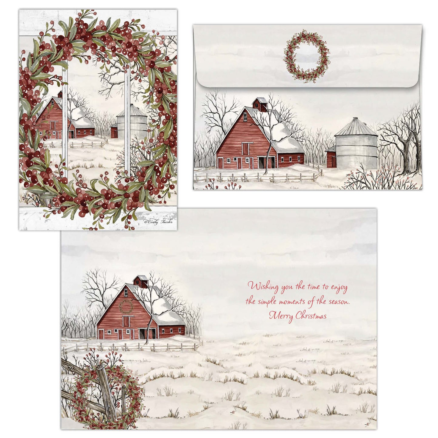 Boxed Christmas Cards- Country Christmas -  30 Cards and Envelopes