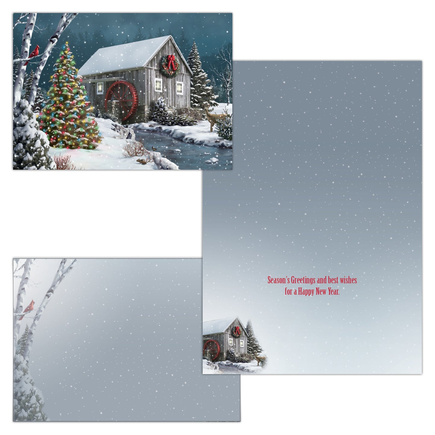 Boxed Christmas Cards- In The Falling Snow -30 Cards & Envelopes