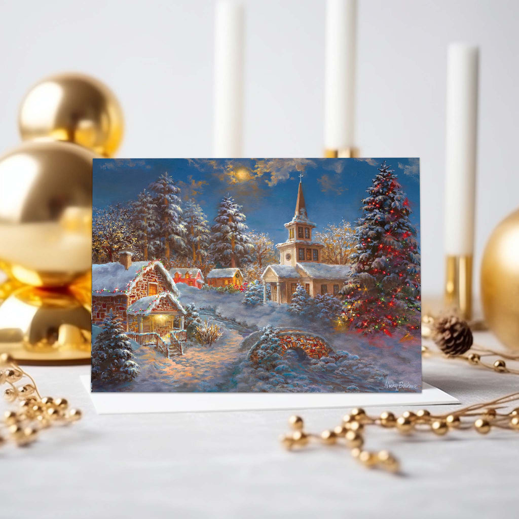 Happy Spirits Await -  30 Boxed Christmas Cards and Envelopes