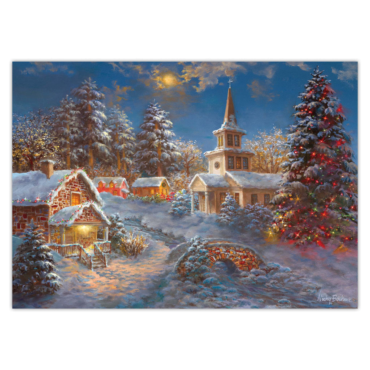 Happy Spirits Await -  30 Boxed Christmas Cards and Envelopes