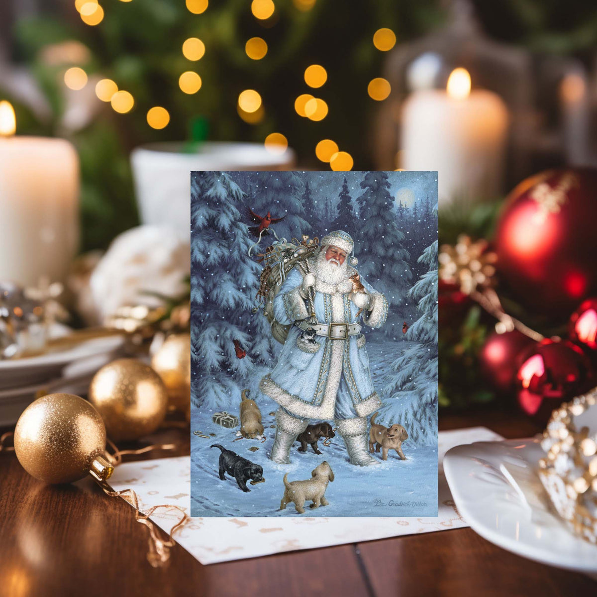 Santa Winter Walk - 16 Special Finish Boxed Christmas Cards