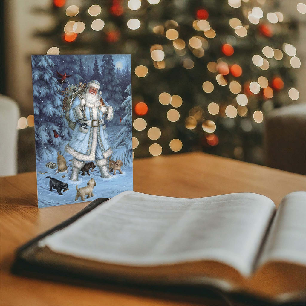 Santa Winter Walk - 16 Special Finish Boxed Christmas Cards