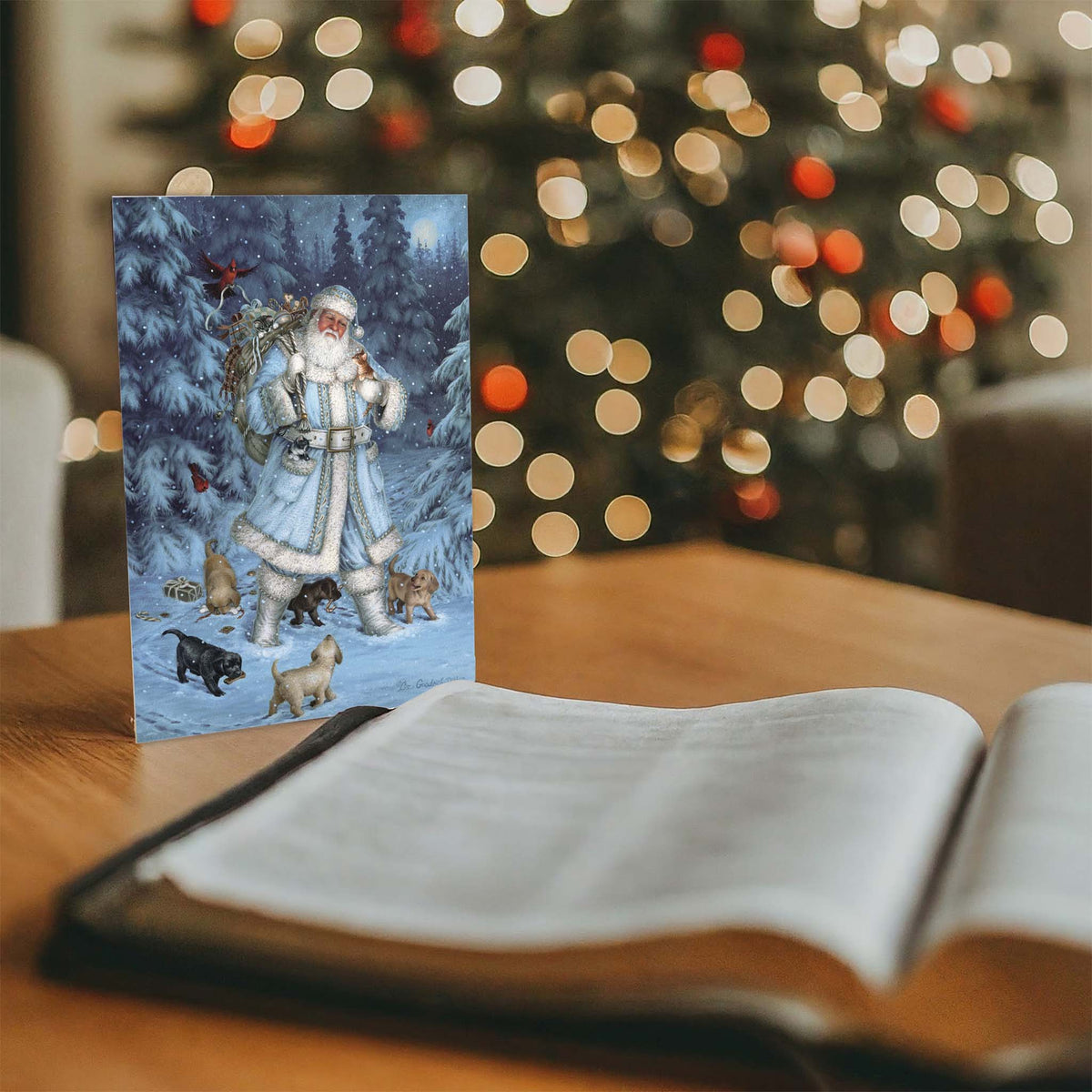 Santa Winter Walk - 16 Special Finish Boxed Christmas Cards