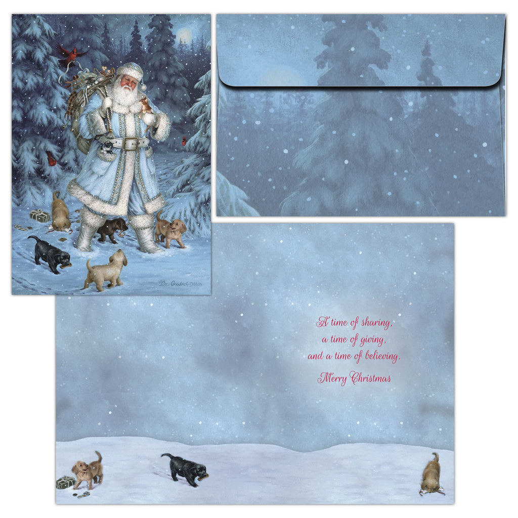 Santa Winter Walk - 16 Special Finish Boxed Christmas Cards