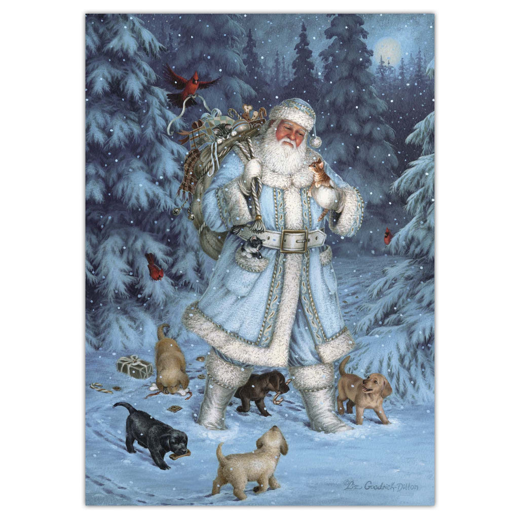 Santa Winter Walk - 16 Special Finish Boxed Christmas Cards
