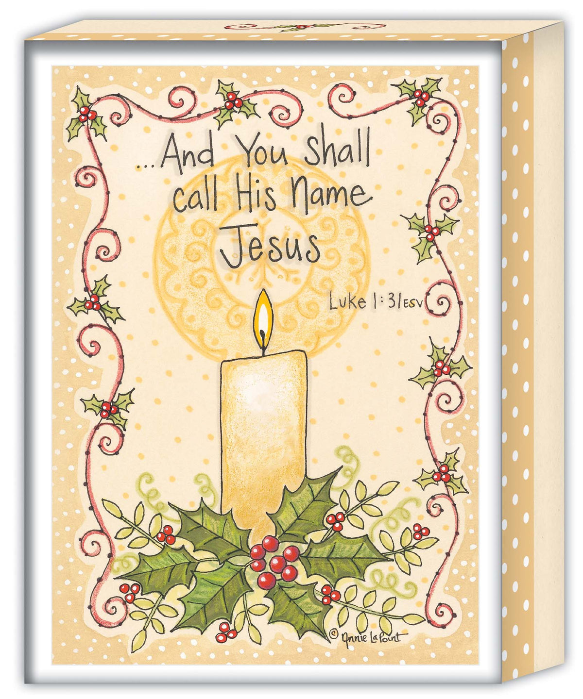 Glowing Candle - 16 Special Finish Boxed Christmas Cards