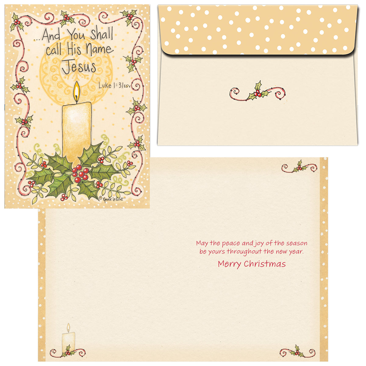 Glowing Candle - 16 Special Finish Boxed Christmas Cards