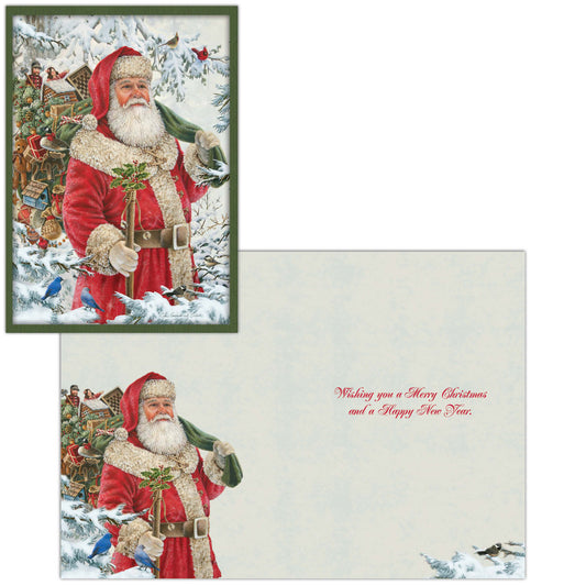 Woodland Santa -  26 Boxed Christmas Cards and Envelopes