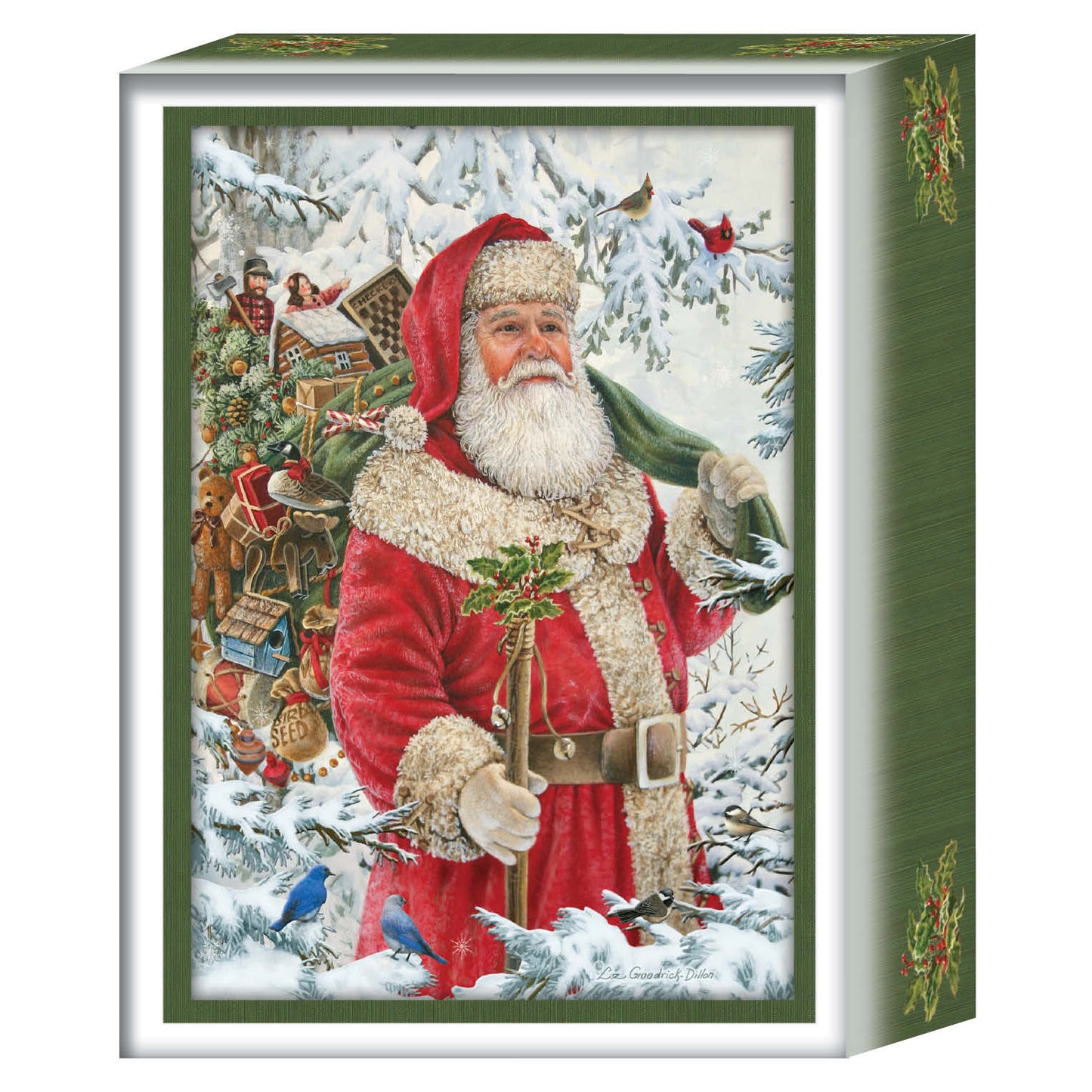 Woodland Santa -  26 Boxed Christmas Cards and Envelopes