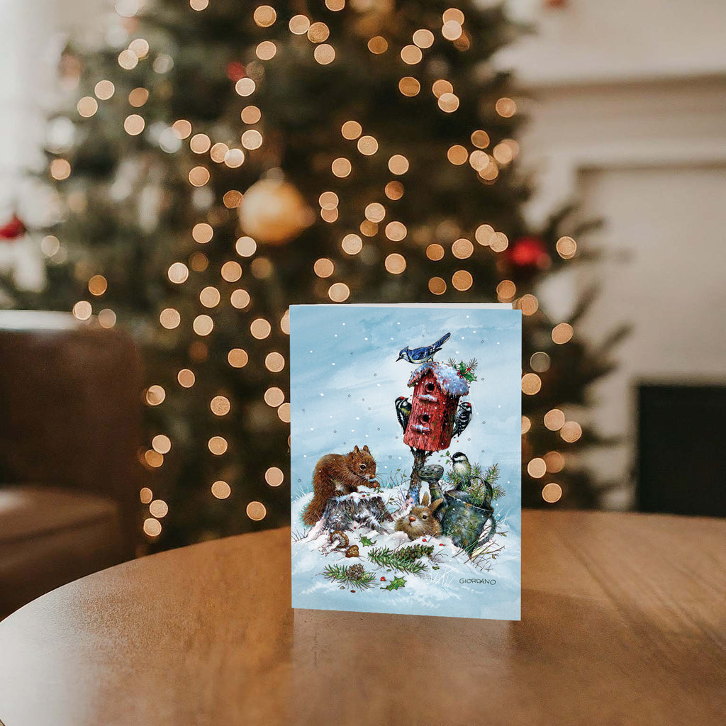 Christmas card on a table 