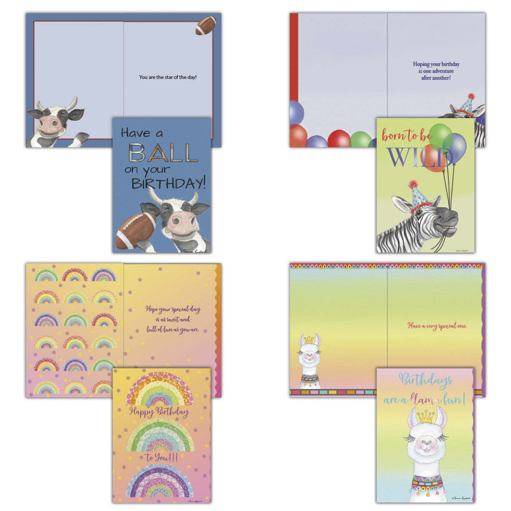 Juvenile Birthday Assort No.4 - Assorted Birthday Cards, Box of 20