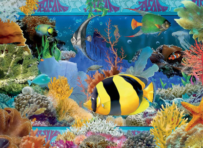 Tropical Fish - 1000 piece jigsaw puzzle with poster