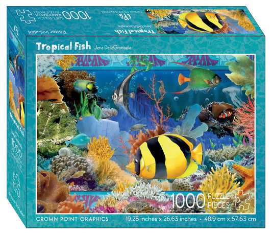 Tropical Fish - 1000 piece jigsaw puzzle with poster