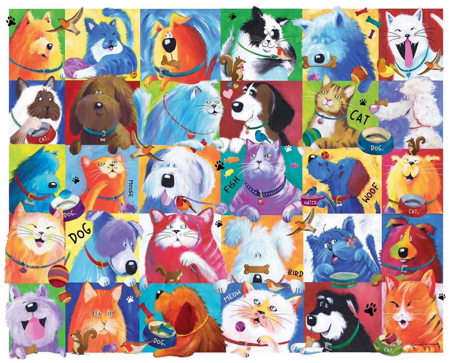 Cat Dog Convention 300 Piece Puzzle – Soft Touch, Large Pieces & Poster
