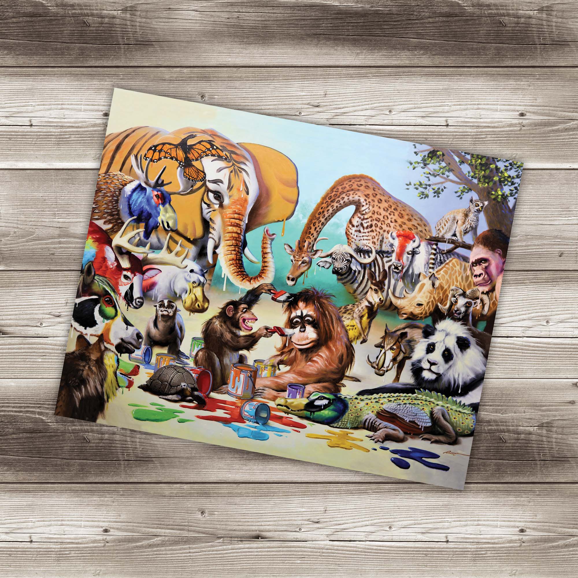 300 Piece Jigsaw Puzzle with Poster - Monkeyangelo – Crown Point