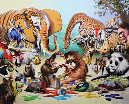 300 Piece Jigsaw Puzzle with Poster- Monkeyangelo