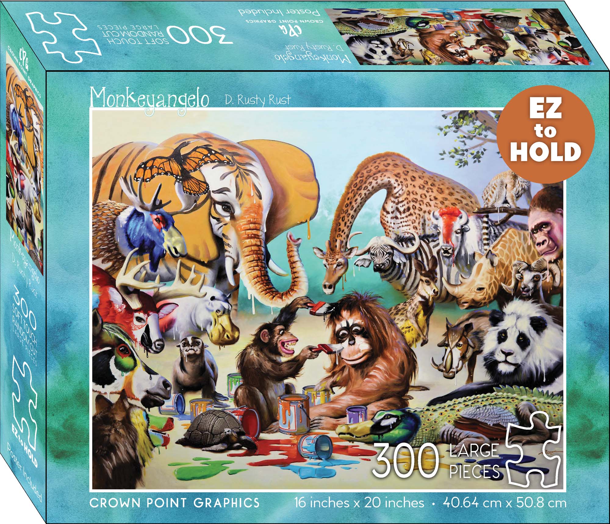 300 Piece Jigsaw Puzzle with Poster - Monkeyangelo – Crown Point
